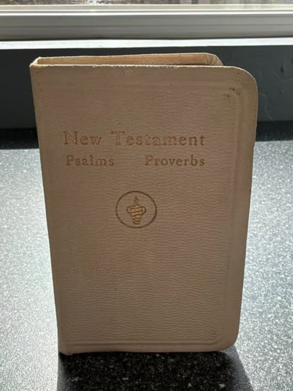 Vintage Gideons International pocket Bible containing the New Testament, Psalms,